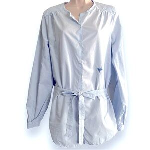 Zadig & Voltaire Blue White Stripe Button Front Top Size Large